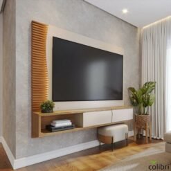 Home Suspenso Egeu Larg. 1.79m Off/Freijó para TV até 65" - Colibri