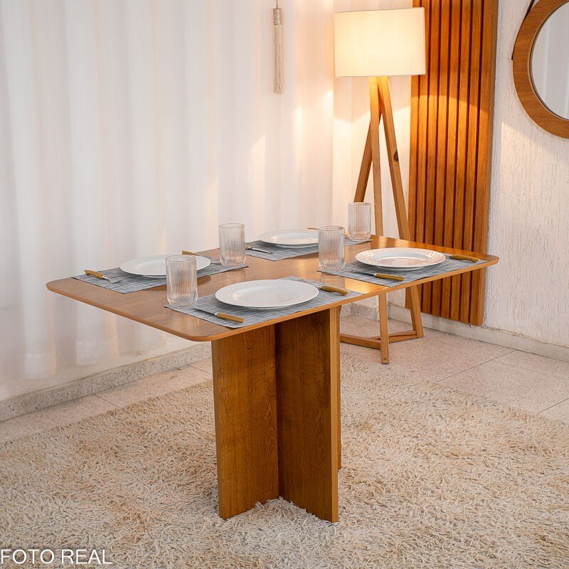 Mesa de Jantar Salina Tampo Londres 120x80 Cinamomo - Cel Móveis - Imagem 2