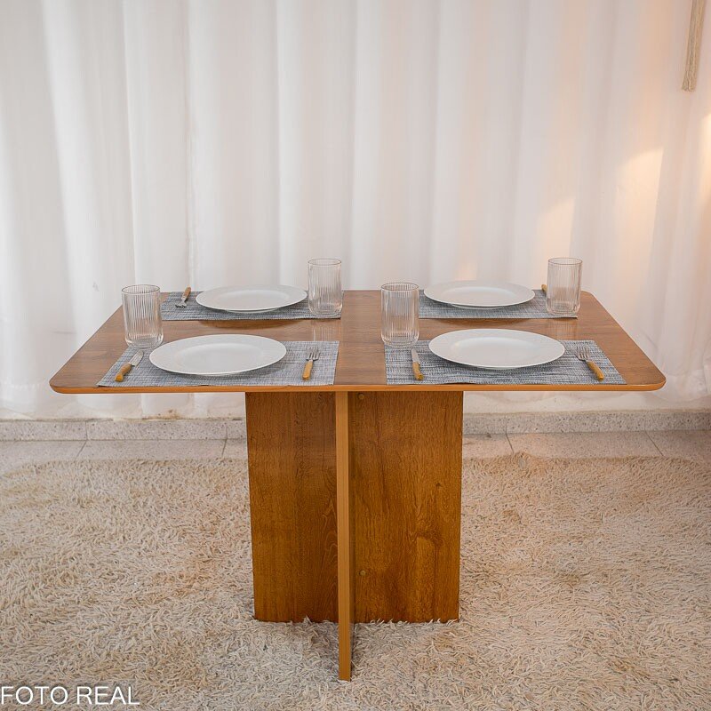 Mesa de Jantar Salina Tampo Londres 120x80 Cinamomo - Cel Móveis - Imagem 3