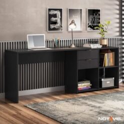 Mesa Office NT 2060 Preto 2 Gavetas Larg. 2.00m - Notável